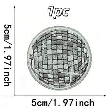 6pcs/3pcs/1pc Disco Ball Silver Fabric Applique, Cartoon Embroidery Sewing Decoration, Suitable For Clothes, Shoes, Bags, DIY Crafts - Multicolor - View 10