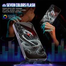 [Mexico - shipped within 24 hours]Apple 17 16 15 promax  22 23 24 25 26 Ultra GalaxyEstuche Protector Brillante y Colorido con Diseño de Serpiente Plateada, Anticaídas, Moderno y Llamativo para S25 Ultra/S24 Ultra/S23 Ultra/S22 Ultra/S21/S20/Note 20/A71/A56/A55/A54/A53/A52/A51/A36/A35/A34/A33/A32/A25/A23/A22/A16/A15/A14/A12/A06 - Control por Voz Inteligente, Luz Musical, Regalo Creativo - Color mezclado 1 - Ver 5