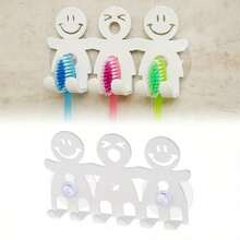 1 Wall Mounted Toothbrush Holder With Suction Cup - Cute Cartoon Smile Design, PVC, 5 Toothbrush Storage Boxes That Save Space Without Drilling, Colorful Bathroom Accessories, Toothbrush And Toothpaste Racks,Bathroom Storage - Multicolor - View 3