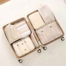 7pcs Large Capacity Travel Storage Bag Set, Portable Clothing Travel Storage Cubes, Makeup Bag, Waterproof Large Capacity Clothing Storage Bag, Luggage Organizer, Holiday Essential - View 14