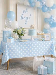 1 Stück rechteckige rosa-weiße Polka-Dot Tischdecke, süße klassische Retro-Dekoration, knitter- und verblassungsbeständig, wiederverwendbar, eleganter Tischschutz für Geburtstag, Bankett, Hochzeit, Brautparty, Picknick, Feiertage, Innen- und Außenbereich, Party-Essensdekoration - Verschiedenfarbig - Übersicht 5