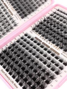 CMAYOME 384片 C捲 DIY 假睫毛簇，C捲睫毛簇，0.07mm D捲 10-16mm 混長自然接睫毛，細長睫毛，長款漫畫感睫毛，自然睫毛，漫畫睫毛，適合初學者在家使用 - 彩色 - 查看 4