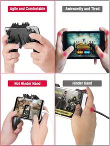 Mobile Game Controller Trigger, Upgrade Mobile Game Trigger Double Sensitive Aim & Shoot Keys Buttons For 4.7-6.5 Inch Mobile Phones - Black - View 6