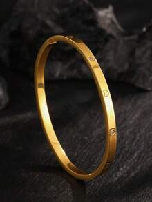 1/3 Stücke Edelstahl 18K vergoldetes Herz Strass Armband, Herz Kupfer mit Zirkonia eingelegt, geeignet für den täglichen Gebrauch von Frauen, Geschenk - Gold - Übersicht 3
