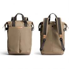 Bellroy Tokyo Totepack, mochila de tejido resistente al agua convertible en bolso-maletín (portátil 15", tableta, cuaderno, cables, botella de agua, ropa, cosméticos) - Bronze - Caqui - Ver 3