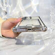 1pc Purple Electroplated Card Holder Phone Case With Card Slot, Four-Corner Thick Airbag Anti-Drop, Push Window Wallet Card Sleeve, Luxury 6D Electroplated Frame Full Coverage, Precise Camera Hole, Soft Silicone Transparent Phone Case Compatible With Apple 17pro/17promax/17Air/17 And Galaxy S26Ultra/S26Plus/S26/S26Edge/S25Ultra/S25Plus/S25/S25Edge/S25FE/S24Ultra/S24Plus/S24/S23Ultra/A57/A37/A17/A07/A56/A36/A26/A55/A35/A25/A15/A24/A34/A14/A16/A06/A05S And And - Purple - View 8