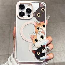 [24h Versand aus DE/FR/ES] Apple 17 16 15 Promax 23 24 25 26 Ultra Galaxy transparente und weiche Handyhülle für iPhone 14/13/12, süßes Cartoon-Katzen-Design, vollständiger Stoßschutz, minimalistischer Damenstil, Schutzhülle für iPhone. Süße Handyhülle, ideales Geschenk für Freunde, Feiertagsgeschenk - 1 Stück - Übersicht 5