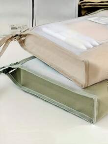 1pc Customized Oversized A4 Mesh Storage Bag - Multiple Colors Available, Transparent & Breathable, Dual Zipper Closure, Tear-Resistant & Reusable. Suitable For Office Supplies Or Handicrafts, Random Accessories - Multicolor - View 3