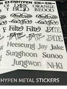 ملصقات معدنية محفورة بأسماء أعضاء ENHY/PEN JAKE/ NIKI/HEESEUNG عالية الجودة ملصقات زخرفية مناسبة للهاتف المحمول والكمبيوتر المحمول والجهاز اللوحي وألبوم الصور والبطاقات ومجموعة المعجبين وهدية عيد الميلاد والعطلات - متعدد الألوان - مشاهدة 11