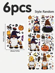 Halloween Goblin Static Window Stickers, Featuring Pumpkin, Ghost, Bat, Skull And Spider Patterns. These Reusable Stickers Are Perfect For "Trick Or Treat", Suitable For Decorating Home Windows, Porches And Indoor Spaces, Ideal For Halloween Parties. - Multicolor - View 12