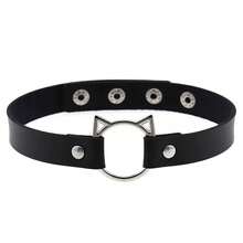2pcs/Set Black Sexy Cat Mask Fashion Adjustable Punk Gothic Necklace Halloween Christmas Cosplay Props Christmas Carnival Party Animal Role Play Mask Masquerade Half Face Mask Accessory - Cat - View 5
