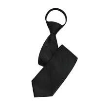 Corbata con cremallera para hombre, adecuada para uso diario en negocios y viajes - Negro - Ver 8