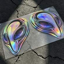 全息外星人頭車貼 銀河之眼乙烯基貼紙，適用於汽車窗戶與筆電 - A - 查看 8