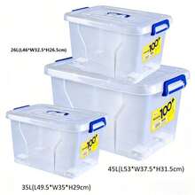 2pcs Covered Storage Boxes, An Open Storage Box, Transparent Storage Box, Sturdy And Stackable Storage Box, And Multi-Functional Multi-Sized Storage Box. These Are Highly Suitable For Organizing And Storing Items In Homes, Offices, Bedroom Wardrobes - 26 litros (46 x 32,5 x 26,5 cm) - con ruedas - Ver 5