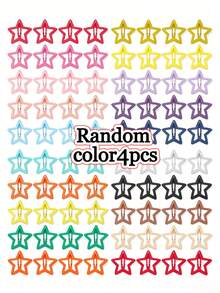 4/11pcs Random Mixed Color Star Hair Clips, Perfect For Fine Hair, Thick Hair - Fashionable Cool Decorative Set, Suitable For Carnival Party Decoration, Non-Slip Snap Small Star Colorful Hair Clips - Mixed color - View 9