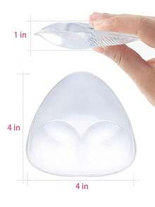 2pcs Reusable Transparent Triangle Breast Enhancer Pads, Suitable For Bikini, Swimwear And Sports Bra, Invisible Lift Design, Invisible Breast Pads, Adhesive Patches Prevent Exposure, Make You More Beautiful And Sexy - Cute Cup - View 8