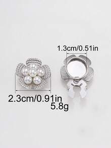1/2/4pcs 23mm Rhinestone Floral Metal Button Covers, Women's Crystal Button Caps, Detachable Clip-On Button Covers, Crystal Decorative Buttons For Clothing, With Pliers, Suitable For Dresses, Suits, Evening Gowns, Shirts Accessories, Lead Color - Multicolor - View 9