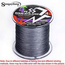 SOUGAYILANG Dây câu bện PE 4 sợi chất lượng cao - Độ bền cao, chống mài mòn, bền bỉ - Có các chiều dài 120 yard, 360 yard và 600 yard. - Xám - Xem 12