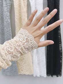 1pc Summer Sun Protection Gloves, Ice Silk Arm Sleeves, Driving Use, UV Protection Arm Covers, Long Fake Sleeves - Sun Protection Sleeves - View 2