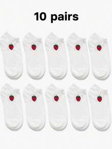 5/10/20 Pairs Multi-Color Women's Short Socks, Summer Thin Casual Fashion Low-Cut Ankle Socks, Boat Socks - Multicolor - View 7