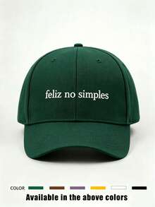 BONNY BOOM 1/2pcs Women's Embroidered "Feliz No Simples" Baseball Cap, Trucker Hat, Suitable For Outdoor, Spring/Autumn, Travel, Beach Vacation Casual Wear, Men's Sun Hat, Y2K Style Youth Cap, Football Match World Cup, Halloween, Christmas, Back To School Season Gift - Feliz No Simples - View 2