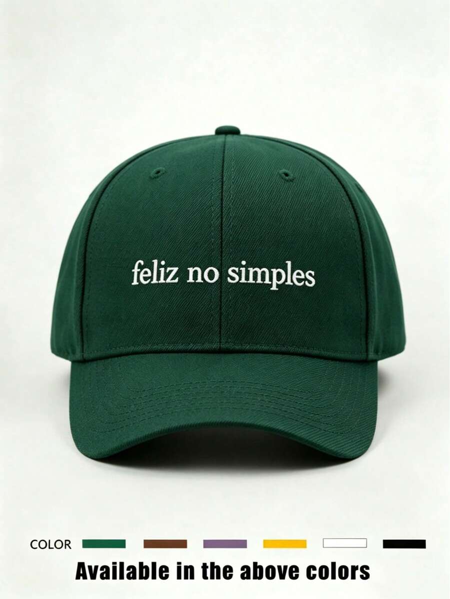 BONNY BOOM 1/2pcs Women's Embroidered "Feliz No Simples" Baseball Cap, Trucker Hat, Suitable For Outdoor, Spring/Autumn, Travel, Beach Vacation Casual Wear, Men's Sun Hat, Y2K Style Youth Cap, Football Match World Cup, Halloween, Christmas, Back To School Season Gift