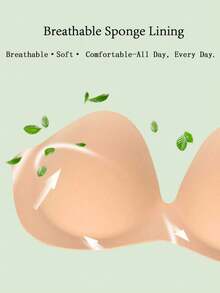 1pc Women's One-Piece Invisible Adhesive Bra, Invisible, Soft, Comfortable, Suitable For Dresses, Backless Tops And More - Multicolor - View 3