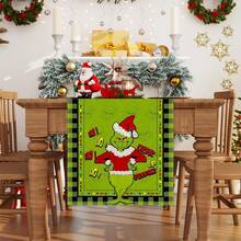 The Grinch 1 buah Taplak Meja Natal Ukuran 13x72 Inci, Dekorasi Liburan Musim Dingin Natal, Cocok untuk Dekorasi Meja Dapur dan Ruang Makan di Rumah - MultiWarna - View 4