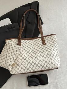 Large Capacity Women's Commuter Bag, Personalized Handbag, 2026 New Exquisite Niche Shoulder Bag, Textured Women's Bag, Fashionable Mother-Daughter Bag - White - View 3