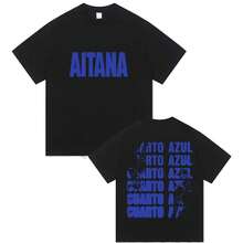 T-shirt d'été 2026 pour hommes et femmes, avec imprimé lettres, col rond, style hip-hop, 100% coton, doux et respirant, manches courtes - Noir - Voir 1