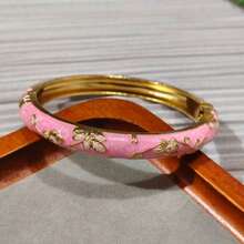 1pc Fashionable New Bohemian Style Gold-Plated Floral Enamel Bracelet, Suitable For Women And Girls (Due To Enamel, Color May Vary Slightly Under Different Lighting) - Small Flower Bracelet - View 19