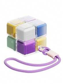 Magic Cube Pill Box Keychain | Magnetic Magic Cube Pill Storage Box, Suitable For Travel And Daily Use | Portable Mini Pill Box With Key Ring | Safely Store Pills And Vitamins (1pc) - Multicolor - View 13