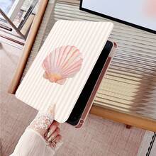 1 pieza Funda protectora para tableta con estampado de estrella de mar a rayas rosas, rotación 360°, compatible con iPad 11/A16/10th/Air4/5/6/Pro 12.9/2024/2025/2020/2021/2022/2023/10.2/10.9, compatible con Galaxy Tab A8/A9 Plus/S6 Lite/S7/S9FE PLUS, compatible con Xiaomi, perfecto para trabajo, viajes y uso doméstico, compatible con Oppo Pad, Matepad, Pad, Honor Pad, Xiaoxin Pad - Multicolor - Ver 5
