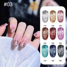 MISS MIANEL 10ML/Pc Suoer Flash Platinum Korean High Density Glitter Whitening Gel Nail Polish White Pink Gold Black Green Sparkling Glitter Nail Polish Manicure Supplies UV LED Light - Multicolor - View 3