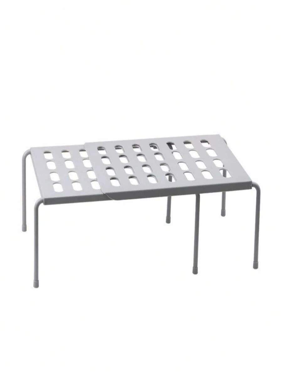 1pc Detachable Telescopic Multi-Layer Shoe Rack, Kitchen Storage Shelf, Home Living Room Dormitory Plastic Shoe & Slipper Organizer - Grey - View 1