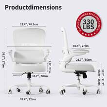 TRALT Sillas de Escritorio - Silla Ergonomica Escritorio - Sillas Ejecutiva para Escritorio con Soporte Lumbar - Silla Ergonomica de 330 Libras - Silla de Oficina Gamer para Casa (Azul Profundo) - Blanco Nube - Ver 3