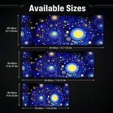 梵谷星空漩渦藍星空大號電競桌墊，防滑防水加長鍵盤滑鼠墊，美學藝術桌面裝飾 - 查看 5
