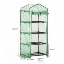 Aluminium Greenhouse 70x50x160cm With 4 Plant Shelves, Green Cold Frame, Ideal For Gardening Enthusiasts - Dark Green - View 3