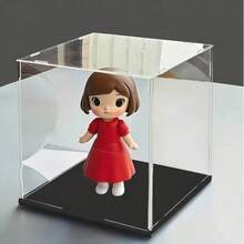 Acrylic Display Case With Black Base - Dustproof Clear Display Cabinet For Collectibles, Action Figures, Models, And Toys - Easy Assembly Storage Box - Black - View 7