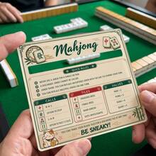 Flat Printed Acrylic Mahjong Line Finder, American Mahjong Rules Reference Card, Casual Game Accessory, Home Gathering/Friends Party Mahjong Set - A - View 1