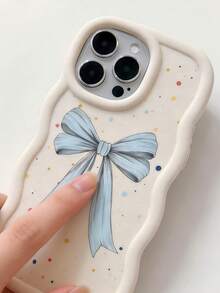 Y2K Polka Dot Bow Pattern Macaron Dopamine Color Soft TPU Wavy Hem Phone Case Compatible With Galaxy A03 A04 A05 A06 A11 A12 A13 A14 A15 A16 A20S A21S A22 A23 A24 A25 A26 A31 A32 A33 A34 A35 A36 A50 A51 A52 A53 A54 A55 A56 A73 S20FE S21FE S22 S22U S23 S23+ S23U S233FE S24 S24+ S24U S25 S25+ S25U/ Note 11 Note 12 Note 13 Note 14 /Samrt/Honor/Y7 Y9/Ealme C53 C55 - White - View 4