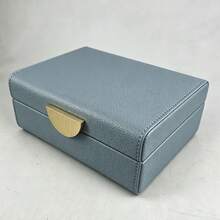 2pcs/Set Pebble Pattern PU Leather Jewelry Box With Lid, Rounded Corner Jewelry Storage Organizer, Crescent-Shaped Zinc Alloy Lock, Burgundy And Cream White, Bedroom Vanity Decor, Suitable For All Occasions Gift Box - Multicolor - View 15