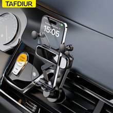 TAFDIUR 升級版可調節汽車出風口手機支架 重力導航手機架 防震穩定 不擋出風口 自動鎖定 相容 Android 與 Apple 17/16/15/14/13 ProMax Galaxy 手機 - 多色 - 查看 8
