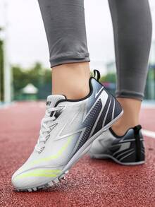 Carbon Plate Lightweight Racing Track Spikes, Breathable Cushioned Non-Slip Grip Running Shoes For Students, Competition And Training - 2688 White and Black - View 7