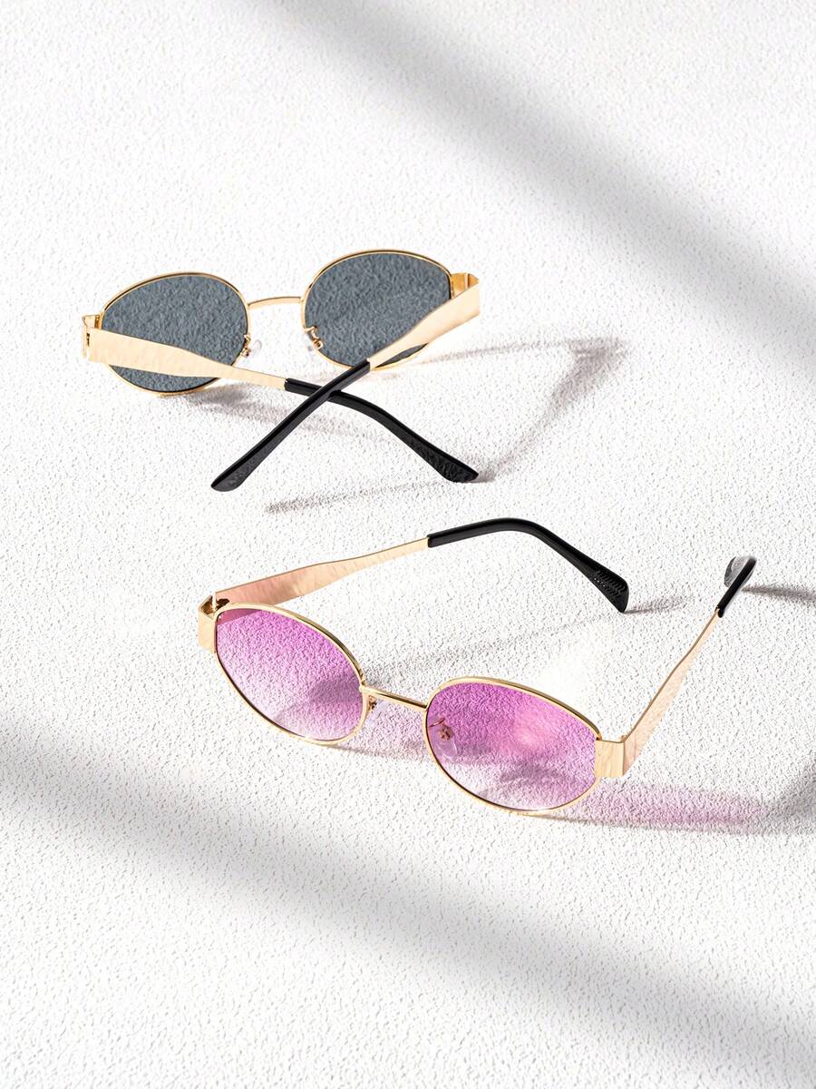 2 Pairs Oval Fashion Glasses For Women, High-End Style, Unisex Driving Fashion Glasses