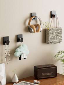 Drill-Free Self-Adhesive Hooks-Heavy-Duty, Waterproof, And Rust-Resistant. These Versatile Wall-Mounted Hooks Are Ideal For Hanging Cookware, Ladles, Dishcloths, And More; Suitable For Use In Bathrooms, Bedrooms, Living Rooms, Or Behind Doors. - Multicolor - View 9