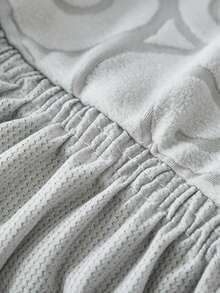 1PC Fleece Fabric Anti-Slip Elastic Decorative Sofa Cover Jacquard Pattern Carved Tail Design Light Gray Pet-Proof Dust-Proof Sofa Cover Suitable For 1/2/3/4 Seater Sofa All Seasons - Light Grey - View 13