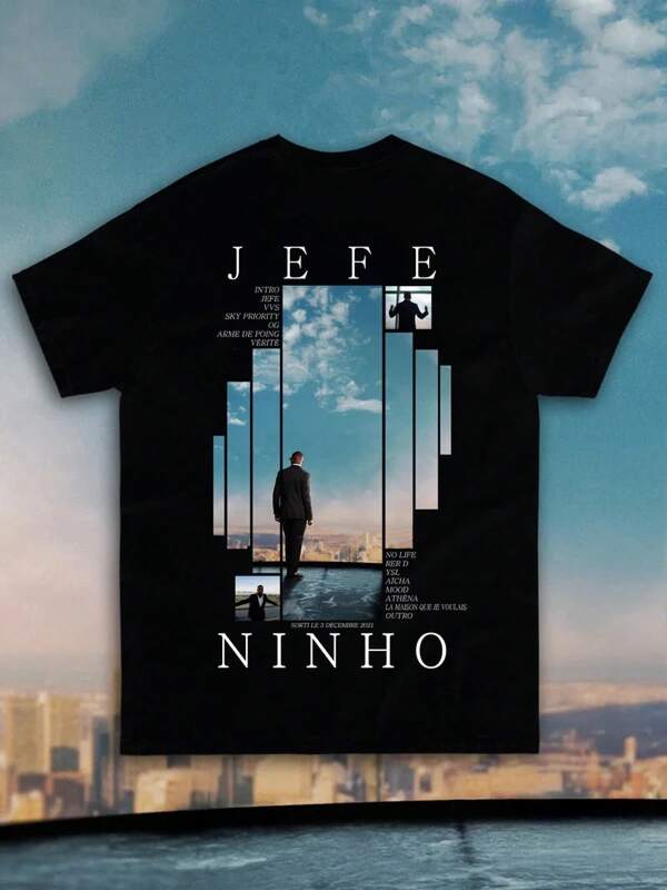 T-shirt graphique de l'album "Jefe" du rappeur français Ninho pour hommes et femmes, t-shirt de musique pop, t-shirt vintage en coton décontracté, Top d'été unisexe