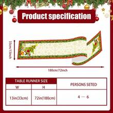 The Grinch 1pc Green Monster Christmas Table Runner, Merry Christmas Tablecloth, Christmas, Winter Holiday, Home, Kitchen, Dining Room, Table Decor, 13x72 Inches - Multicolor - View 9