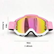 Kacamata Ski, Lensa Definisi Tinggi, Warna Pink, Kacamata Berkendara Sepeda Motor Off-Road Snowmobile, Dengan Pelindung Alis Busa - MultiWarna - View 8